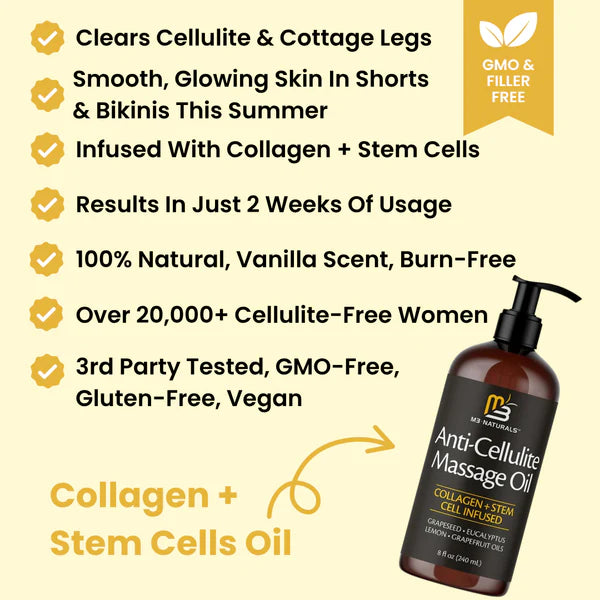 Anti-Cellulite Massage Oil Collagen + Stem Cell Infused